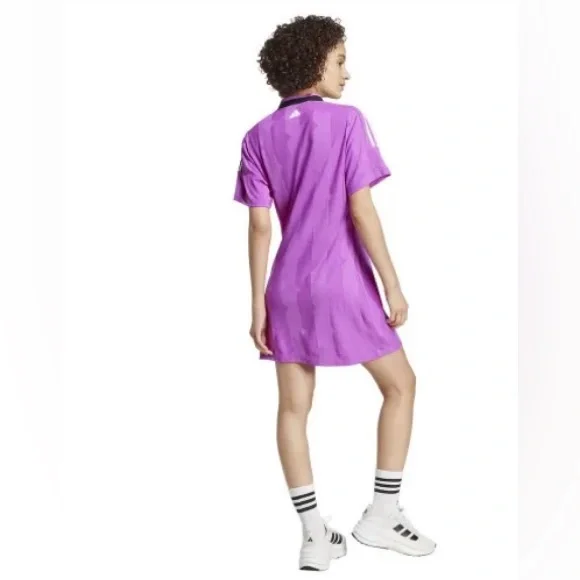 NWT Adidas Tiro Cut Three Stripes Jacquard Tee Dress Plus Size 4X - Picture 5 of 16